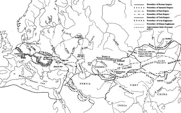Carta storica dell'Asia centrale antica